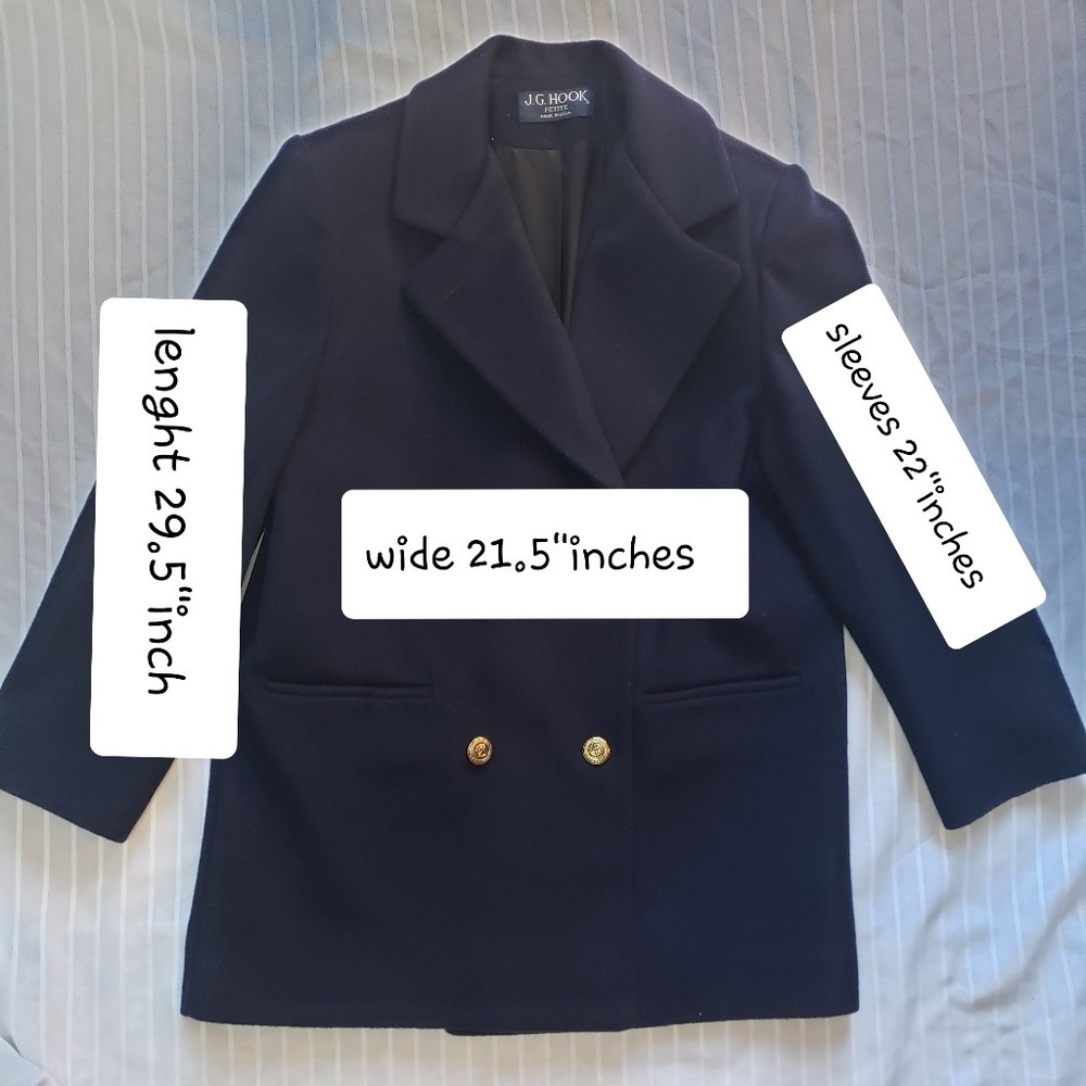 J.G Hook vintage navy blue wool Oversized Coat - Picture 7 of 7
